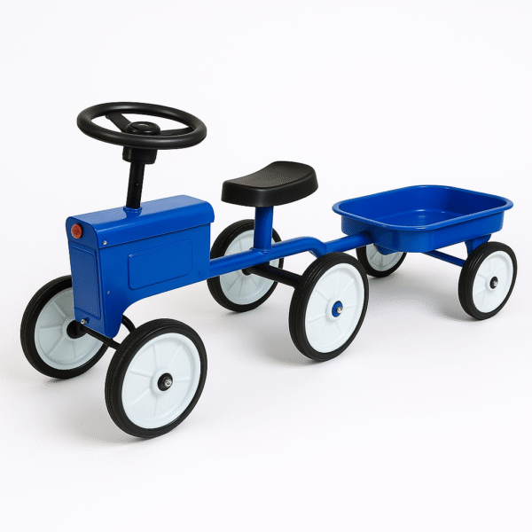 Andarín Retro Tractor de Metal con/carrito 6001 azul