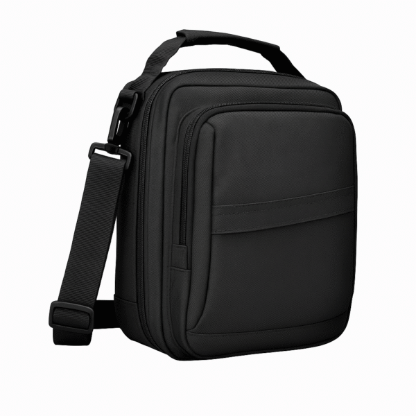 Bolso Cruzado Táctico LXS Color Negro Tela Resist. al Agua