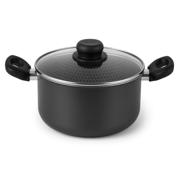 Cacerola 20 Antiadherente de Aluminio con Tapa de Vidrio Gourmet Multiflon
