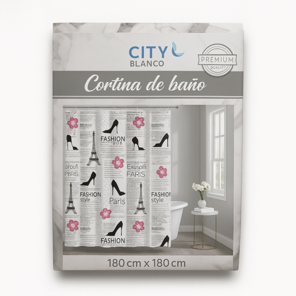 Cortina de Baño City Blanco 180cm x 180cm