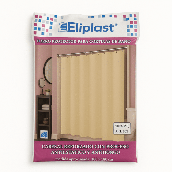 Forro Protector para Cortinas de Baño Eliplast 180cm x 180cm - Imagen 2