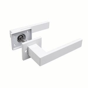 Manija Picaporte Doble Aluminio Biselado Blanco Rialpa