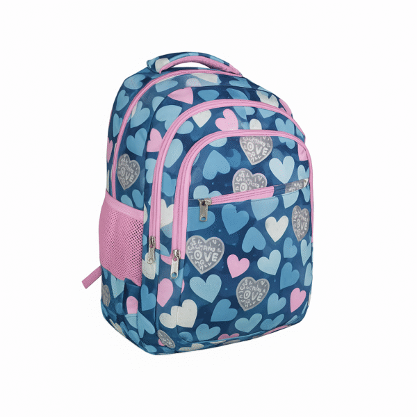Mochila con Estampado de Corazones