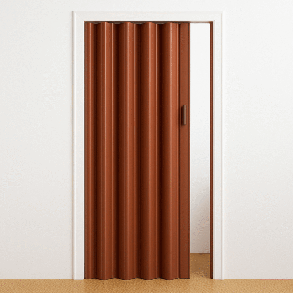 Puerta Plegadiza Económica PVC Color Cedro 10mm - 1,53m x 2,00m