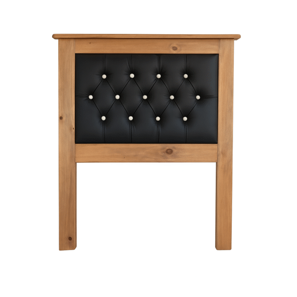 Respaldo de Madera de Pino con Tapizado en Ecocuero 100cm. Negro