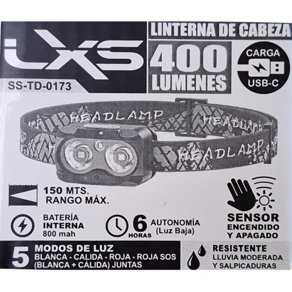 Linterna de Cabeza Lexus 400 Lúmenes SS-TD-0173 - Imagen 2