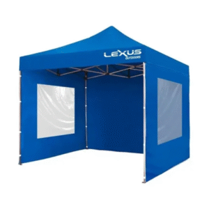 Gazebo Plegable Premium 3x3 de Acero Azul LEX-S5.1P-AZ