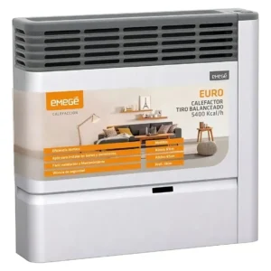 Calefactor Emege Euro 2155 5400cal Tiro Balanceado Multigas Color Gris