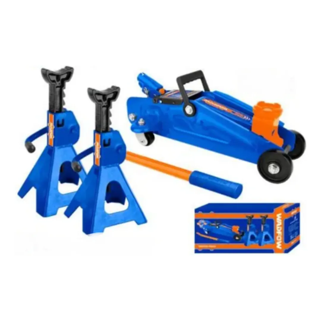 Combo Crique Hidráulico Carrito 2T + 2 Soportes 2T Wadfow - WHJS2202